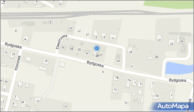 Zamość, Bydgoska, 4B, mapa Zamościa