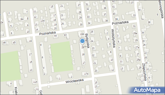 Zbąszynek, Bydgoska, 19, mapa Zbąszynek