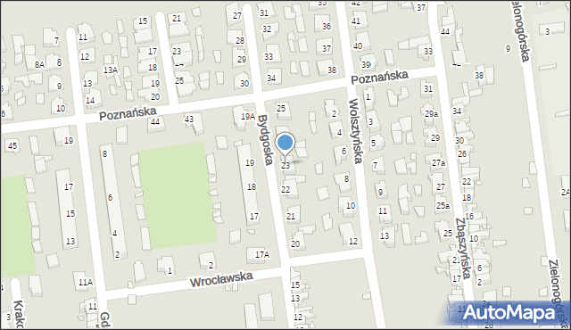 Zbąszynek, Bydgoska, 23, mapa Zbąszynek