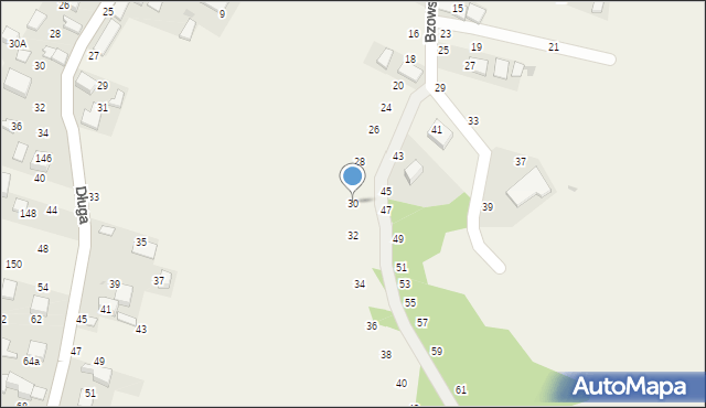 Będkowice, Bzowskich, 30, mapa Będkowice