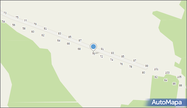 Będkowice, Bzowskich, 70, mapa Będkowice