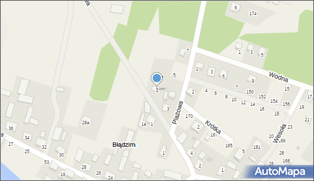 Błądzim, Bzowa, 2, mapa Błądzim