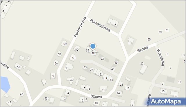 Borkowo, Bzowa, 39, mapa Borkowo