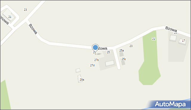 Borowa, Bzowa, 27a, mapa Borowa