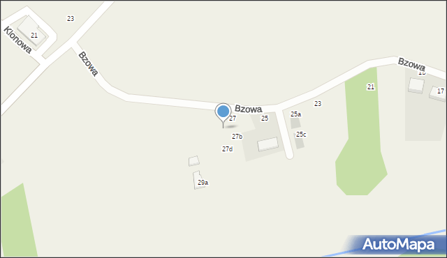 Borowa, Bzowa, 27f, mapa Borowa