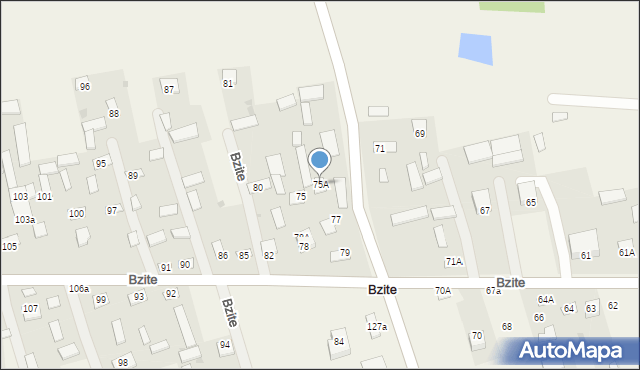 Bzite, Bzite, 75A, mapa Bzite