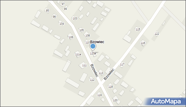 Bzowiec, Bzowiec, 113a, mapa Bzowiec