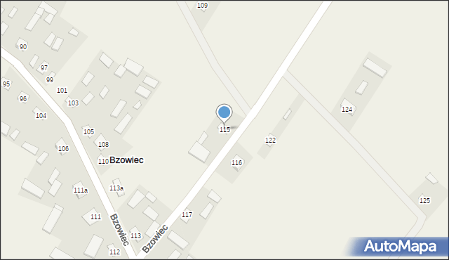 Bzowiec, Bzowiec, 115, mapa Bzowiec