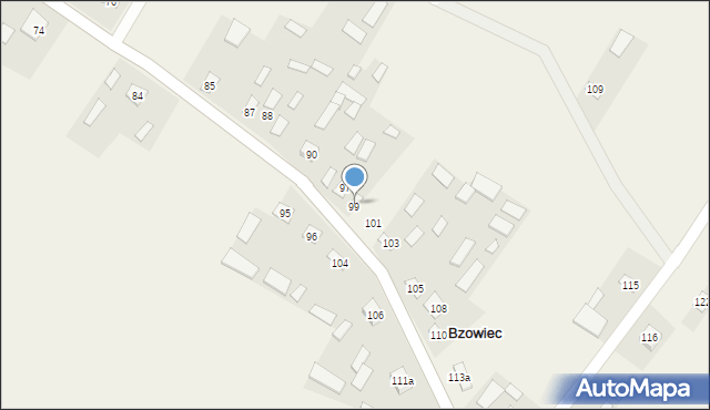 Bzowiec, Bzowiec, 99, mapa Bzowiec