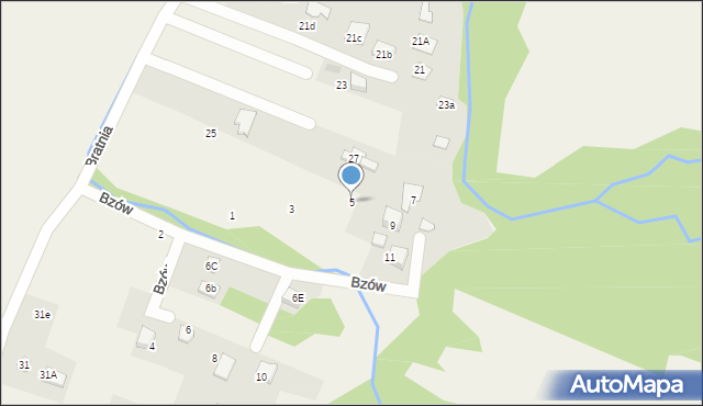 Czaniec, Bzów, 5, mapa Czaniec