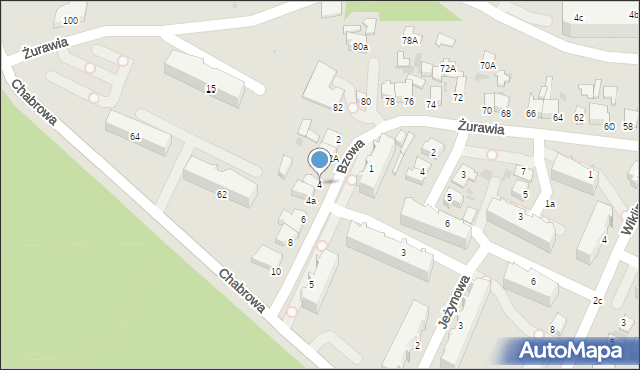 Gdynia, Bzowa, 4, mapa Gdyni