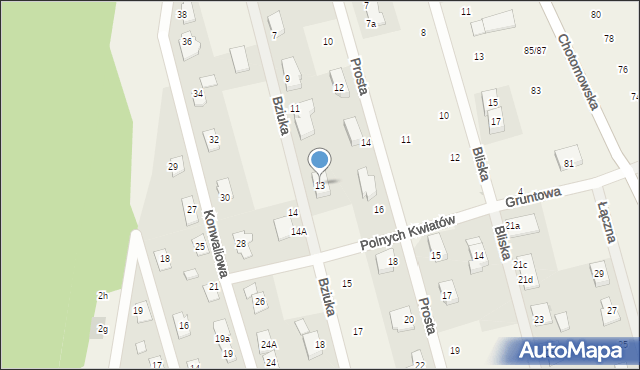 Jabłonna, Bziuka Zygmunta, 13, mapa Jabłonna