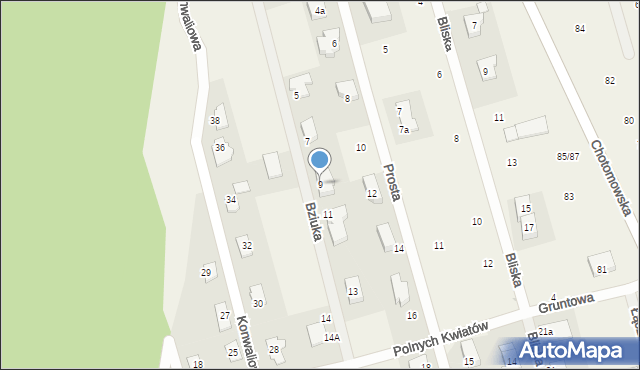 Jabłonna, Bziuka Zygmunta, 9, mapa Jabłonna