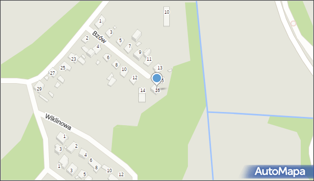 Katowice, Bzów, 16, mapa Katowic