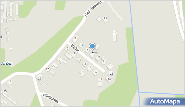 Katowice, Bzów, 7, mapa Katowic