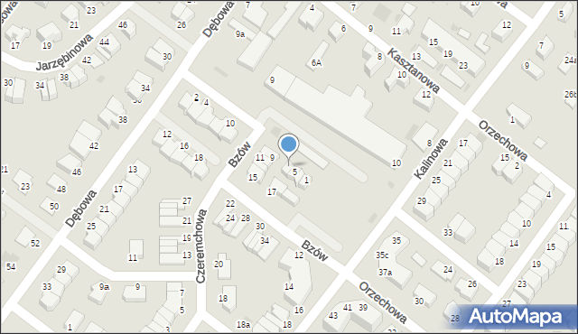 Koszalin, Bzów, 7, mapa Koszalina