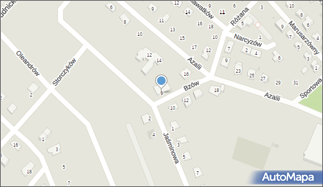 Krapkowice, Bzów, 9, mapa Krapkowice