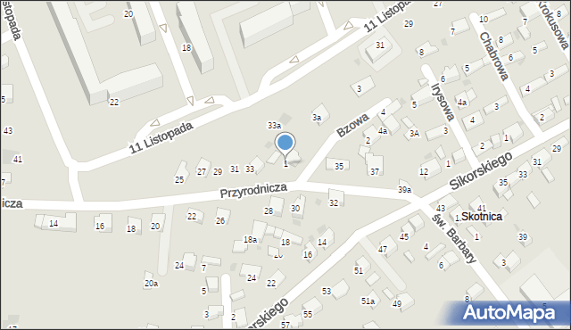 Libiąż, Bzowa, 1, mapa Libiąż