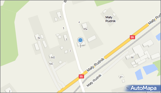 Mały Rudnik, Bzowa, 2, mapa Mały Rudnik