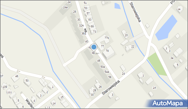 Radwanice, Bzowa, 44a, mapa Radwanice