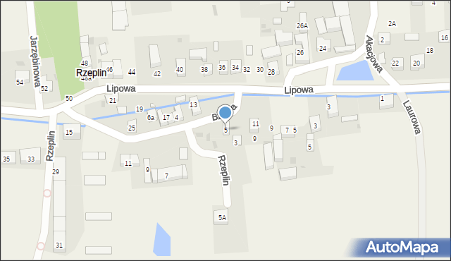 Rzeplin, Bzowa, 5, mapa Rzeplin
