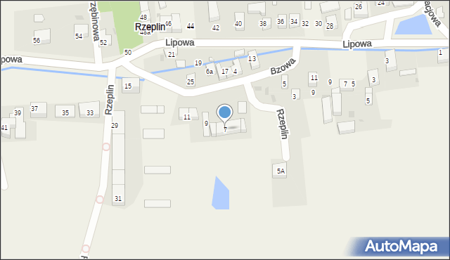 Rzeplin, Bzowa, 7, mapa Rzeplin