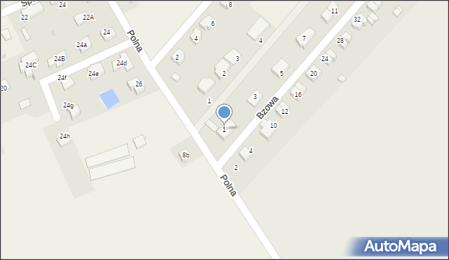 Smolec, Bzowa, 1, mapa Smolec