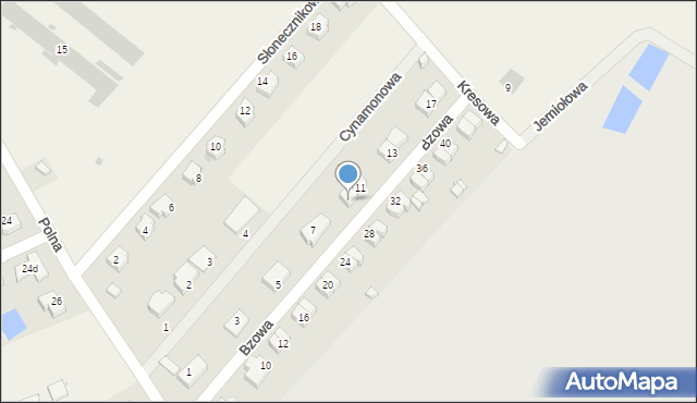 Smolec, Bzowa, 9, mapa Smolec
