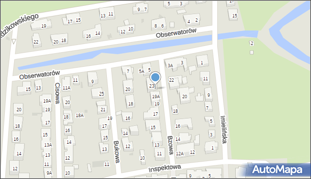 Warszawa, Bzowa, 21A, mapa Warszawy