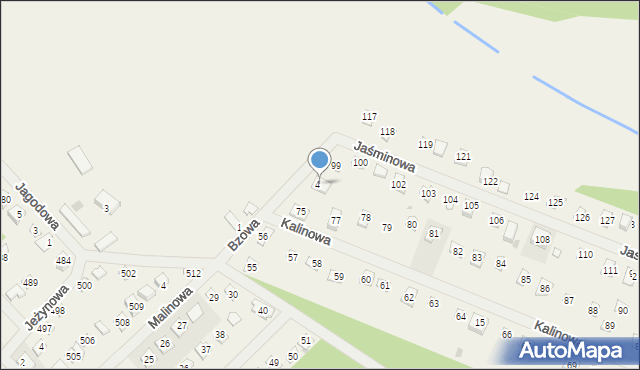 Wojnówko, Bzowa, 76, mapa Wojnówko
