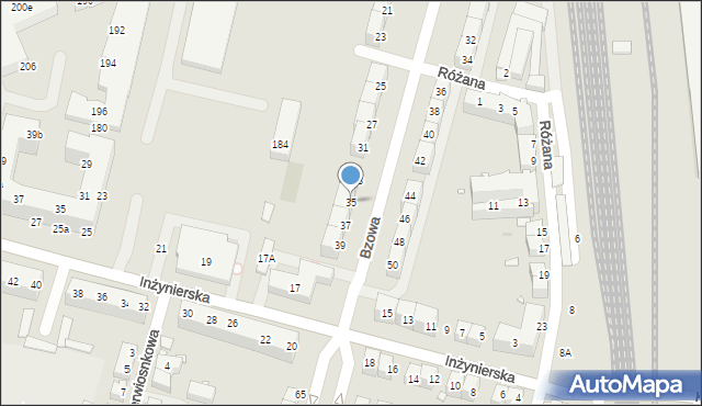 Wrocław, Bzowa, 35, mapa Wrocławia