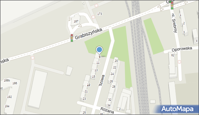 Wrocław, Bzowa, 9, mapa Wrocławia