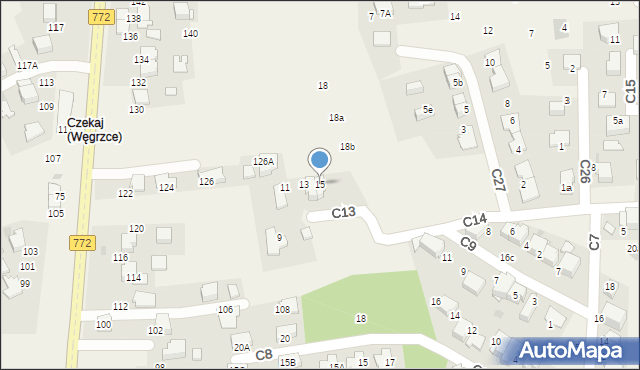 Węgrzce, C13, 15, mapa Węgrzce