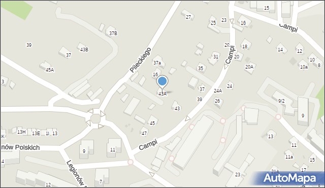 Bochnia, Campi, 43A, mapa Bochni