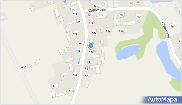 Całowanie, Całowanie, 55A, mapa Całowanie