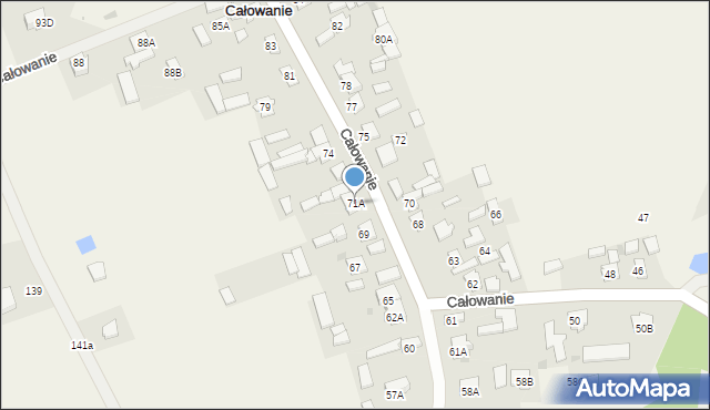 Całowanie, Całowanie, 71A, mapa Całowanie
