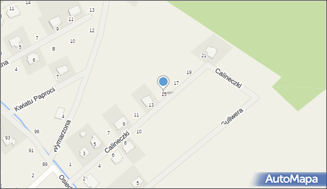 Dopiewiec, Calineczki, 15, mapa Dopiewiec