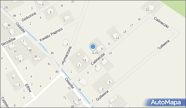 Dopiewiec, Calineczki, 7, mapa Dopiewiec