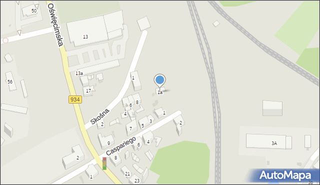 Mysłowice, Caspariego Emila, 1a, mapa Mysłowice