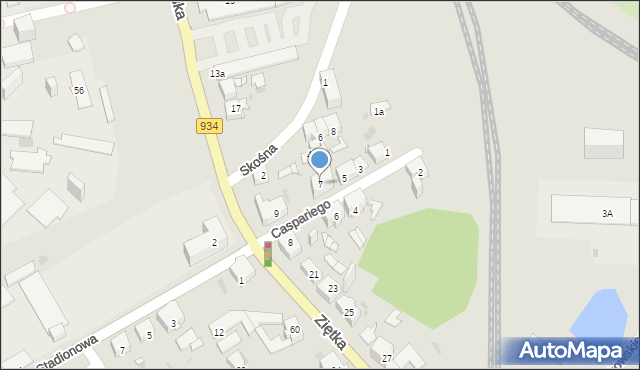 Mysłowice, Caspariego Emila, 7, mapa Mysłowice