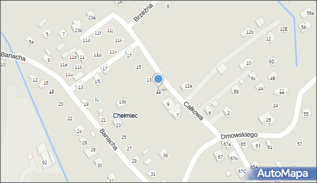 Nowy Sącz, Całkowa, 11, mapa Nowego Sącza