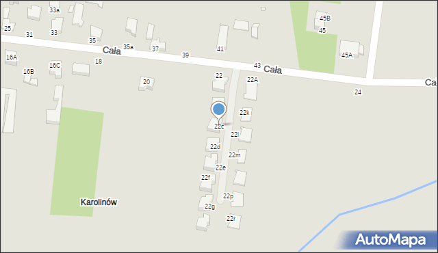 Piotrków Trybunalski, Cała, 22c, mapa Piotrków Trybunalski