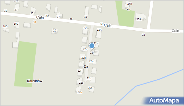 Piotrków Trybunalski, Cała, 22l, mapa Piotrków Trybunalski