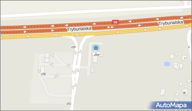 Piotrków Trybunalski, Cała, 45G, mapa Piotrków Trybunalski