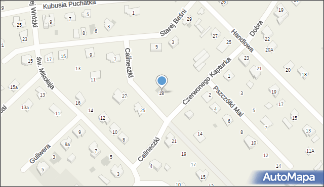 Rybienko Nowe, Calineczki, 18, mapa Rybienko Nowe