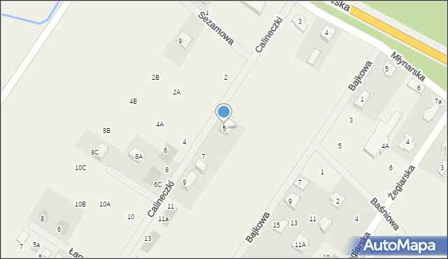 Słupno, Calineczki, 5, mapa Słupno