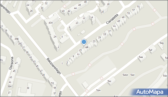 Wrocław, Canaletta Bernarda Belotta, 17, mapa Wrocławia