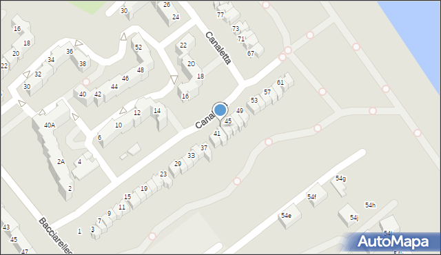 Wrocław, Canaletta Bernarda Belotta, 43, mapa Wrocławia