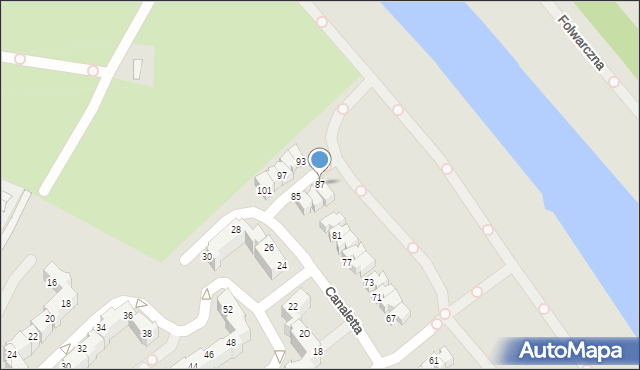 Wrocław, Canaletta Bernarda Belotta, 87, mapa Wrocławia