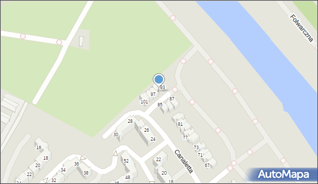 Wrocław, Canaletta Bernarda Belotta, 95, mapa Wrocławia